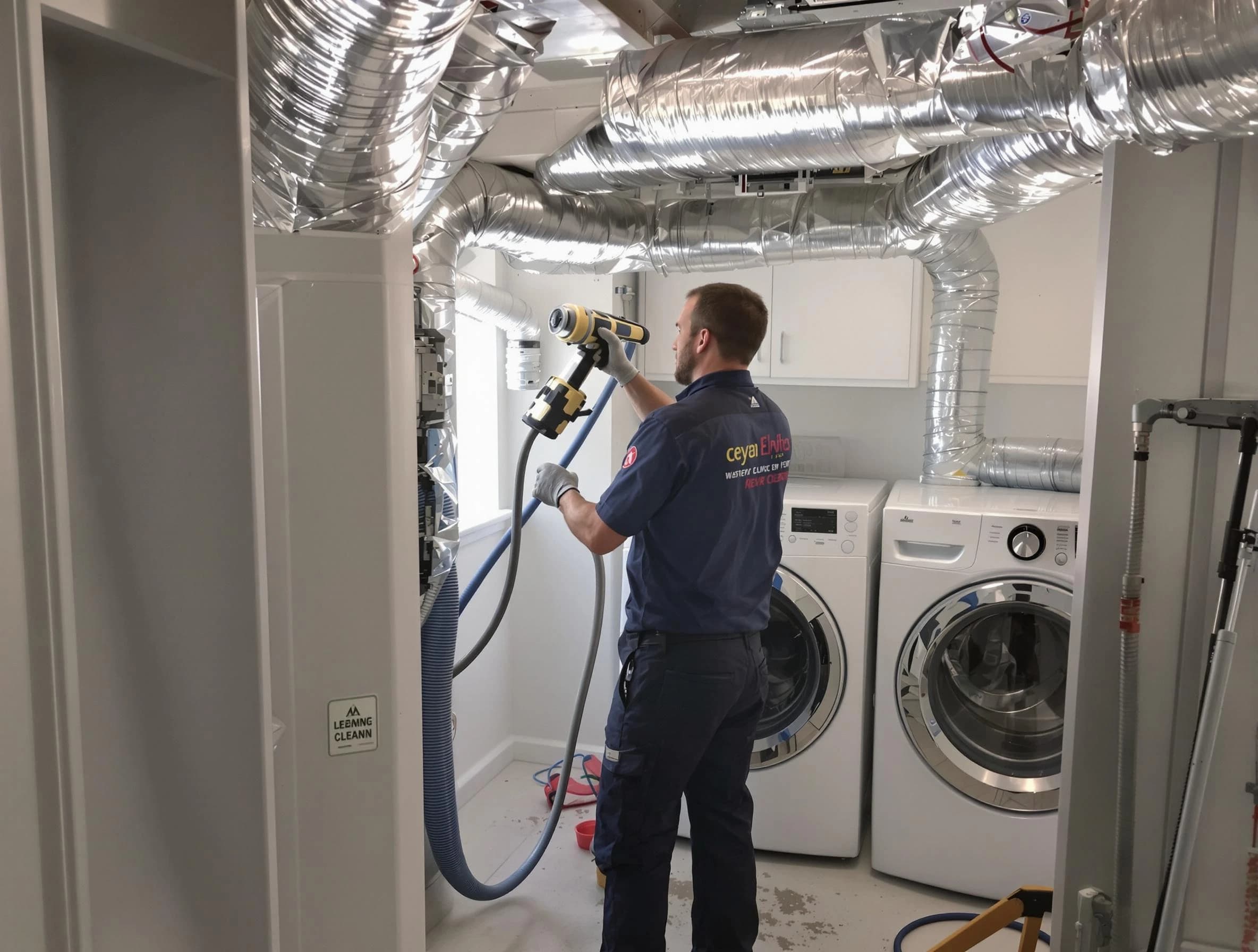 Midwest City Dryer Vent Cleaning specialist using advanced equipment for thorough duct cleaning in Midwest City