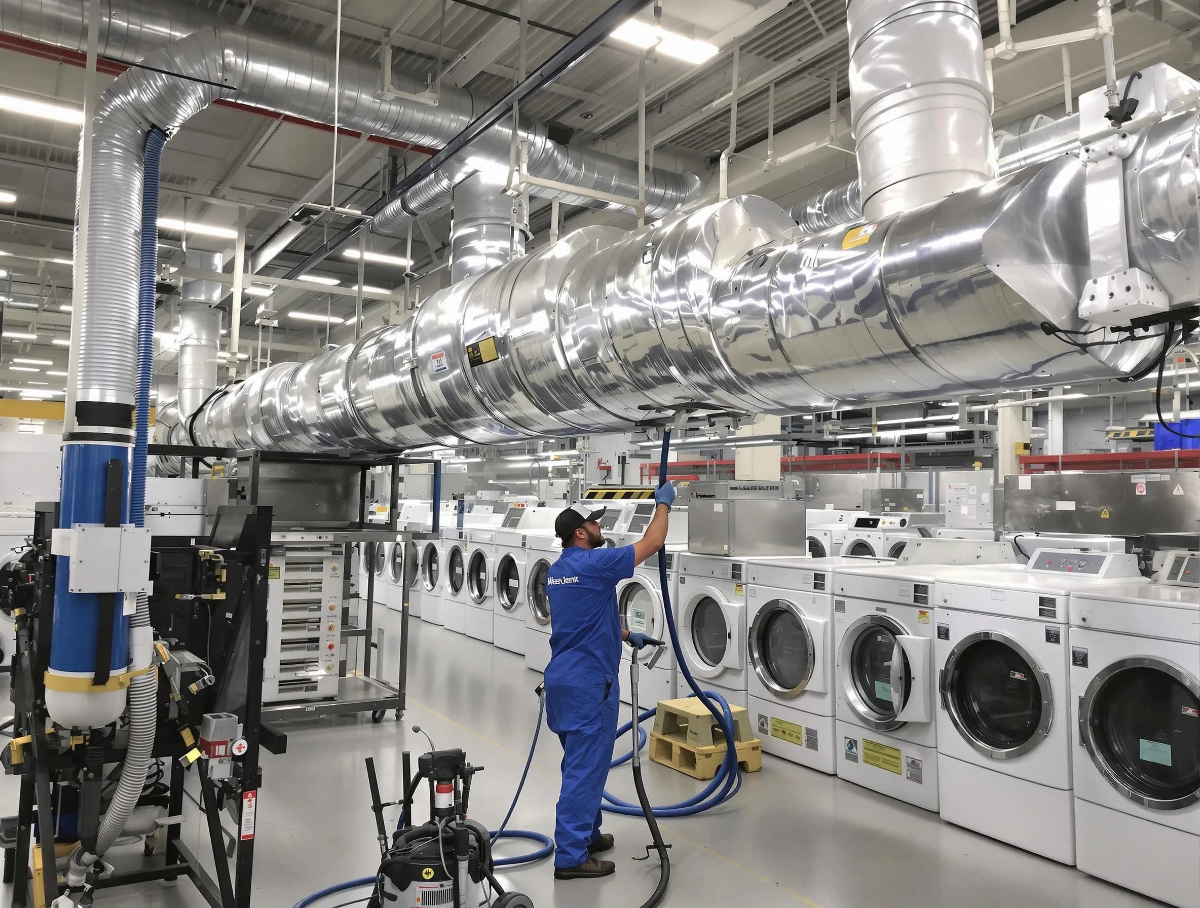 Midwest City Dryer Vent Cleaning team performing heavy-duty industrial dryer vent cleaning in Midwest City