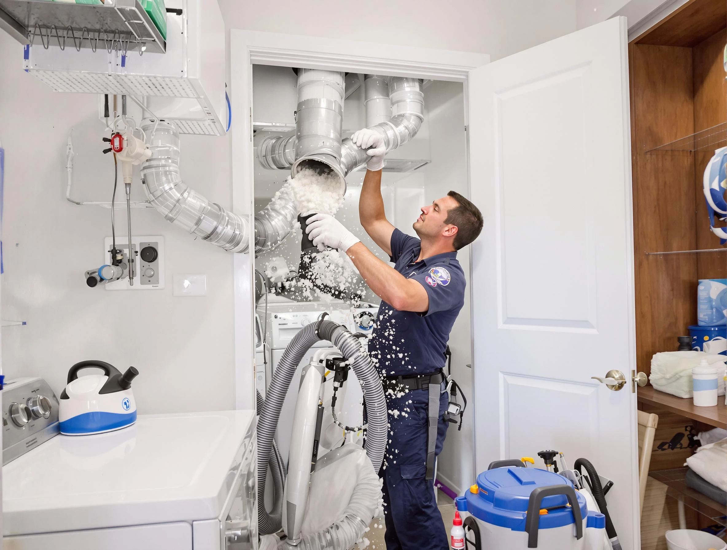 Midwest City Dryer Vent Cleaning technician delivering thorough residential dryer vent cleaning service in Midwest City